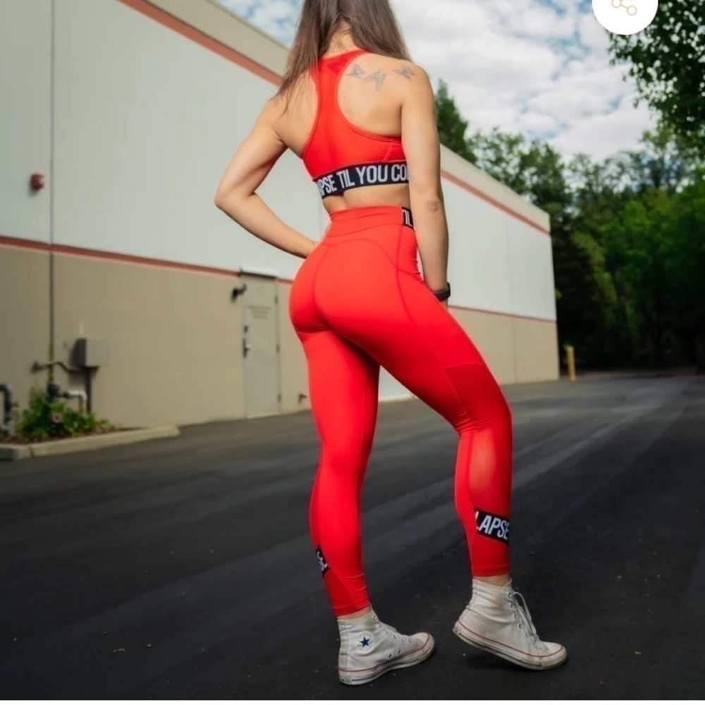 Effortless Branded Leggings Infrared- Buttery Soft/Second skin Feel! Women’s XS